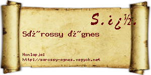 Sárossy Ágnes névjegykártya