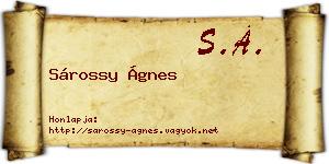 Sárossy Ágnes névjegykártya