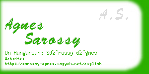 agnes sarossy business card